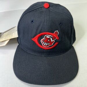 Vintage Cleveland Indians Cap Cooperstown Collection Fitted Baseball Hat 6 3/4
